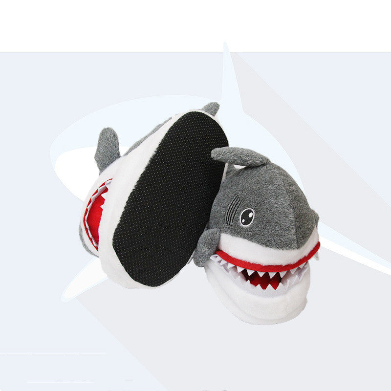 Bag heel plush shark slippers