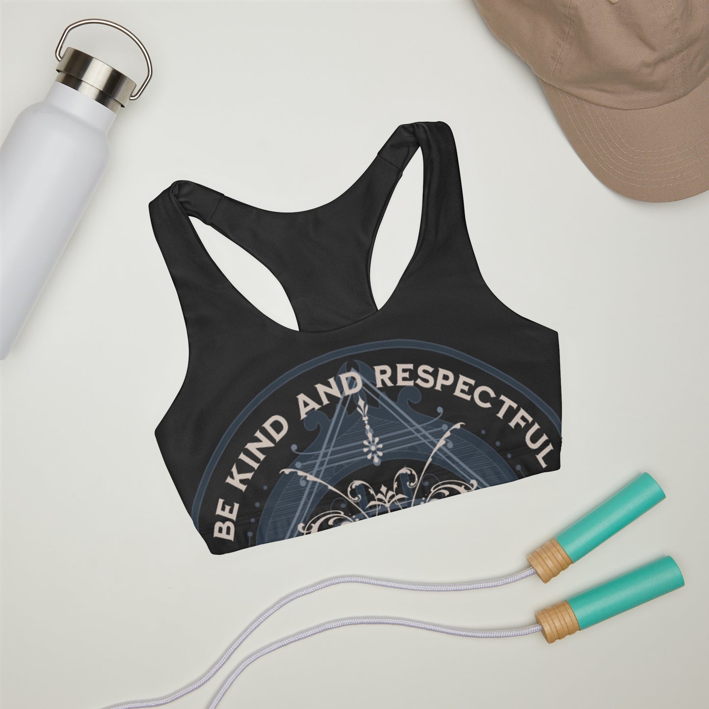 Be kind and respectful girls' double lined seamless sports bra