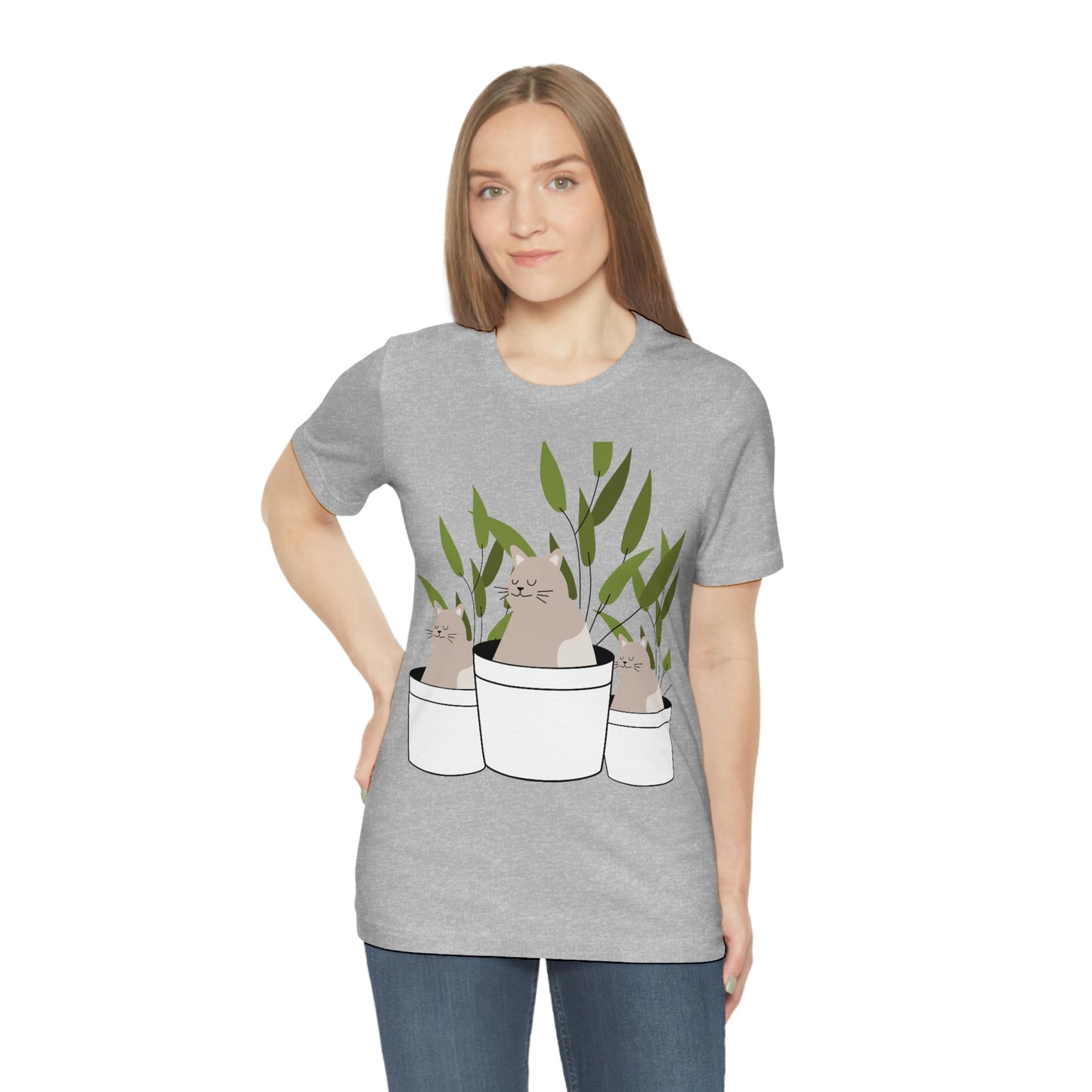 Unisex Jersey Short Sleeve Tee -Love cats and plants