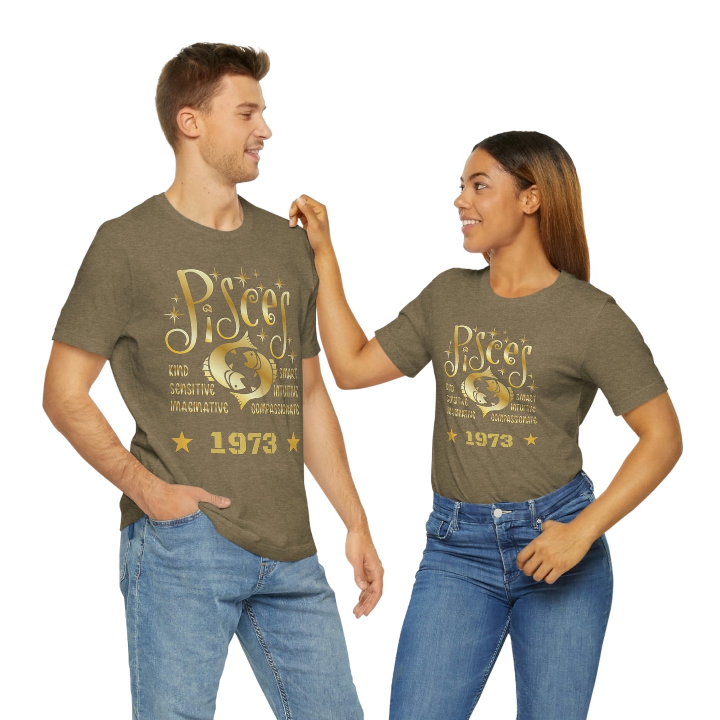 Unisex Jersey Short Sleeve Tee - 1973- Pisces Zodiac sign-50th Birthday in February