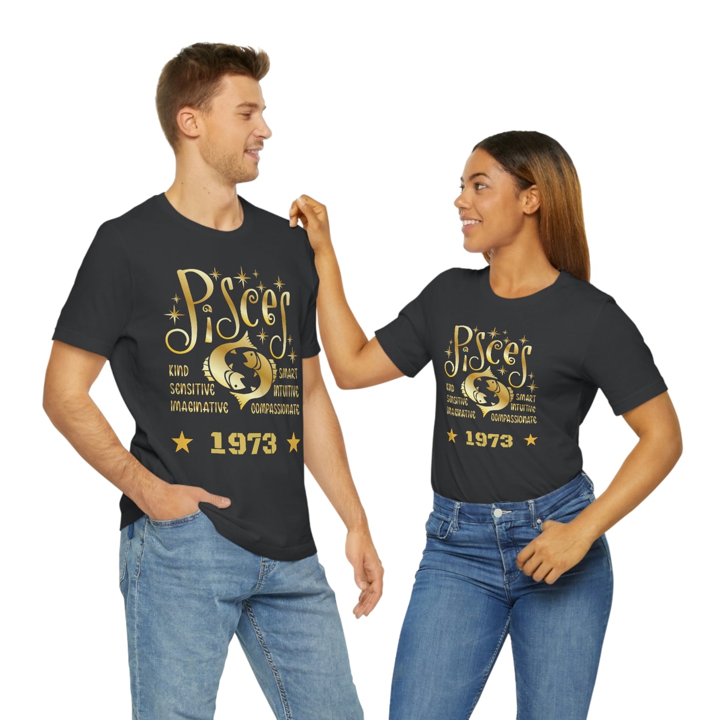 Unisex Jersey Short Sleeve Tee - 1973- Pisces Zodiac sign-50th Birthday in February