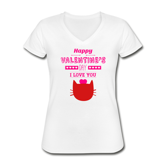 Happy Valentines day women's Tshirt - white