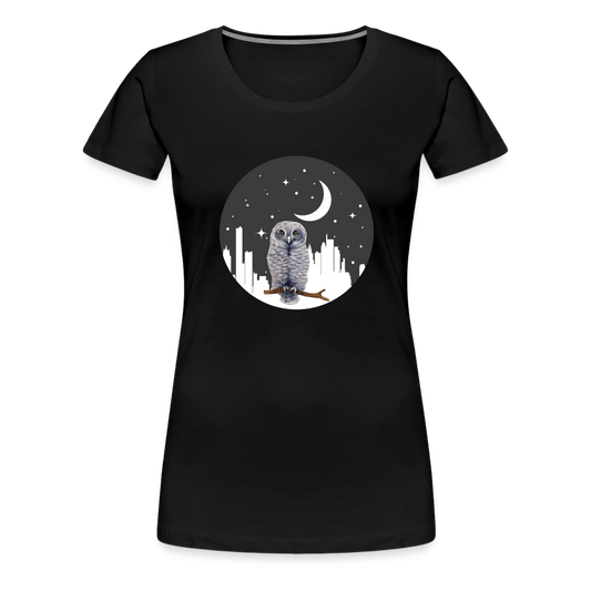 Women’s Premium T-Shirt - Owl - black