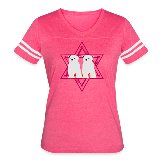 Women’s Vintage Sport T-Shirt-Polar Bear - vintage pink/white