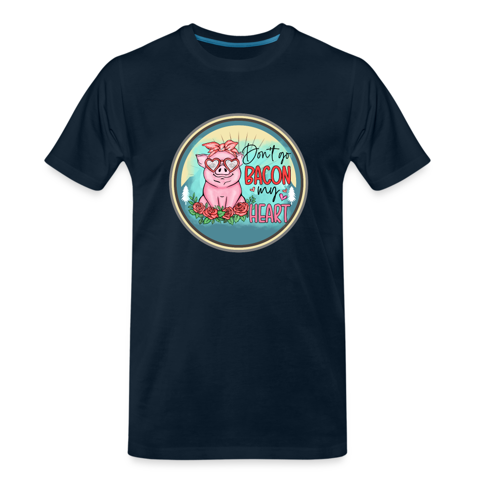 Men’s Premium Organic T-Shirt-Pig Lovers-Valentine's Gift - deep navy