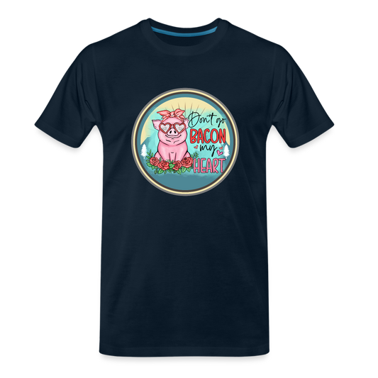 Men’s Premium Organic T-Shirt-Pig Lovers-Valentine's Gift - deep navy