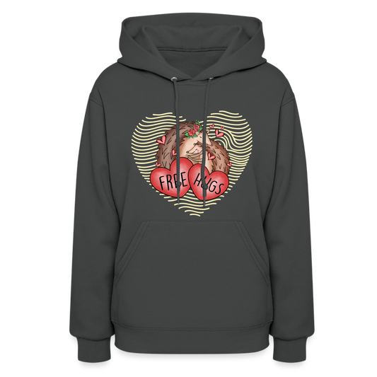 Women's Hoodie-Free Hugs-Valentine's Gift - asphalt