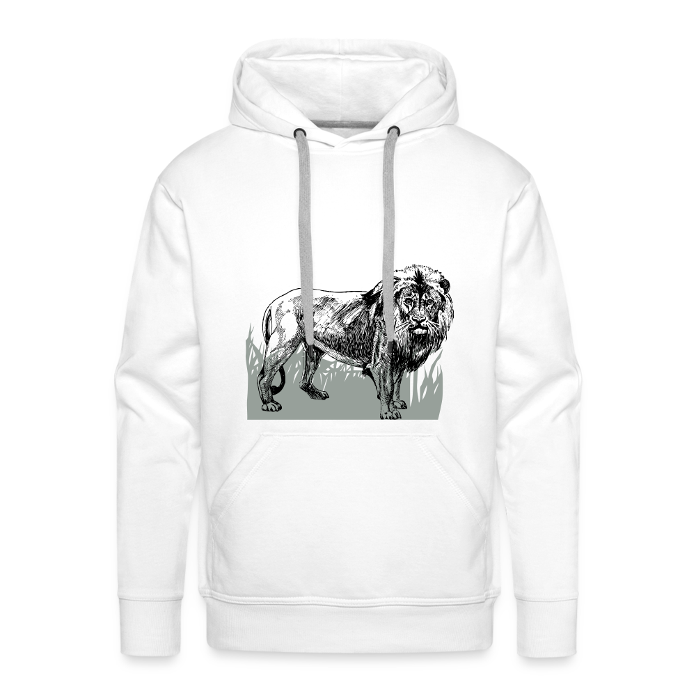 Men’s Premium Hoodie-lion - white