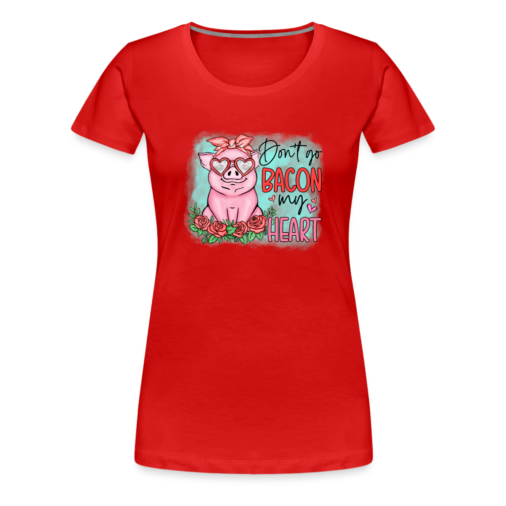 Love Pig-Women’s Premium T-Shirt-Pig-grey - red