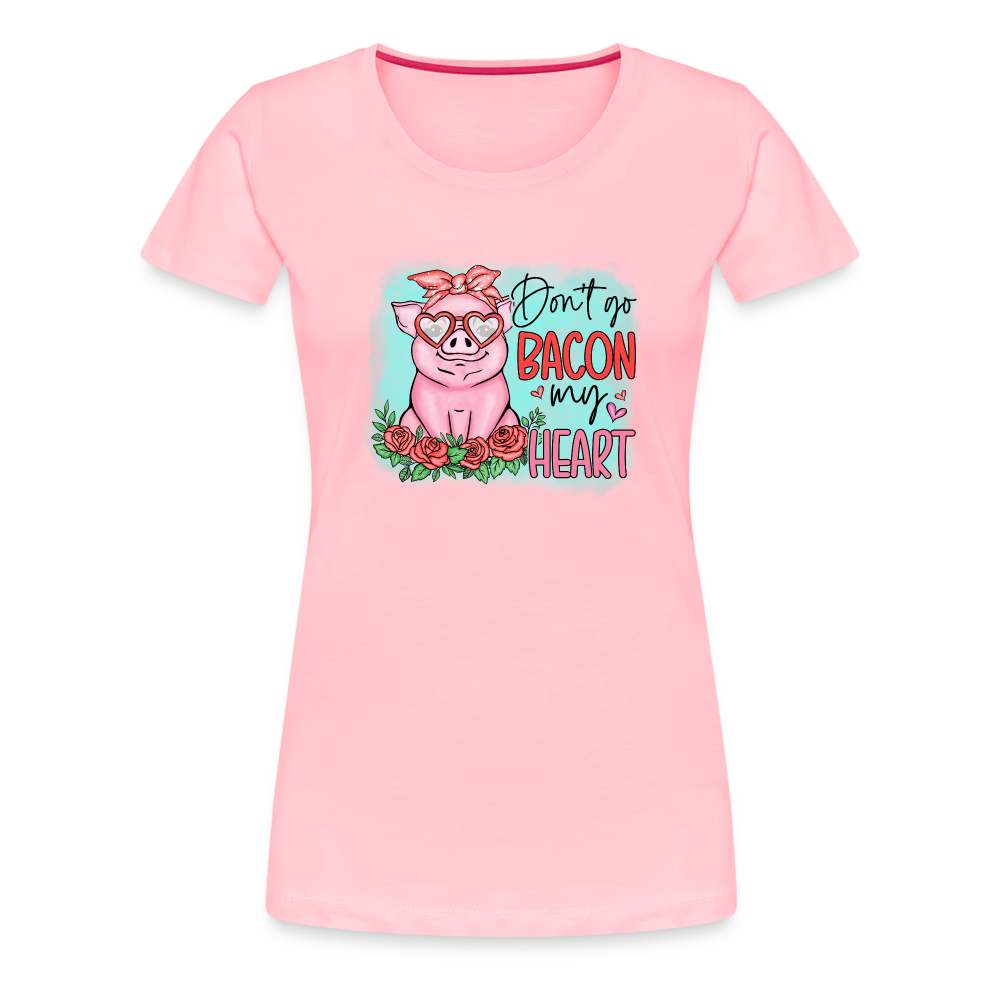 Love Pig-Women’s Premium T-Shirt-Pig-grey - pink