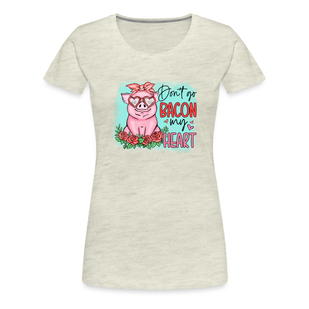 Love Pig-Women’s Premium T-Shirt-Pig-grey - heather oatmeal