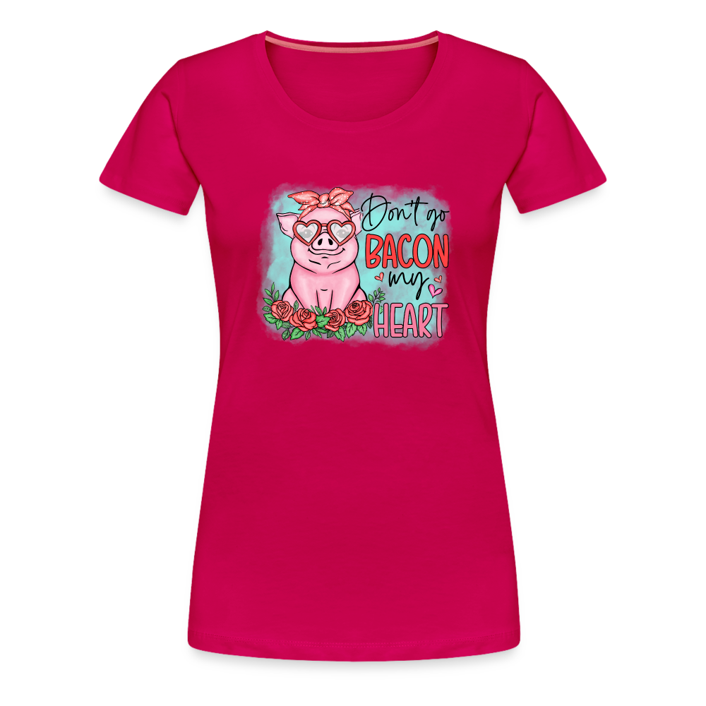 Love Pig-Women’s Premium T-Shirt-Pig-grey - dark pink
