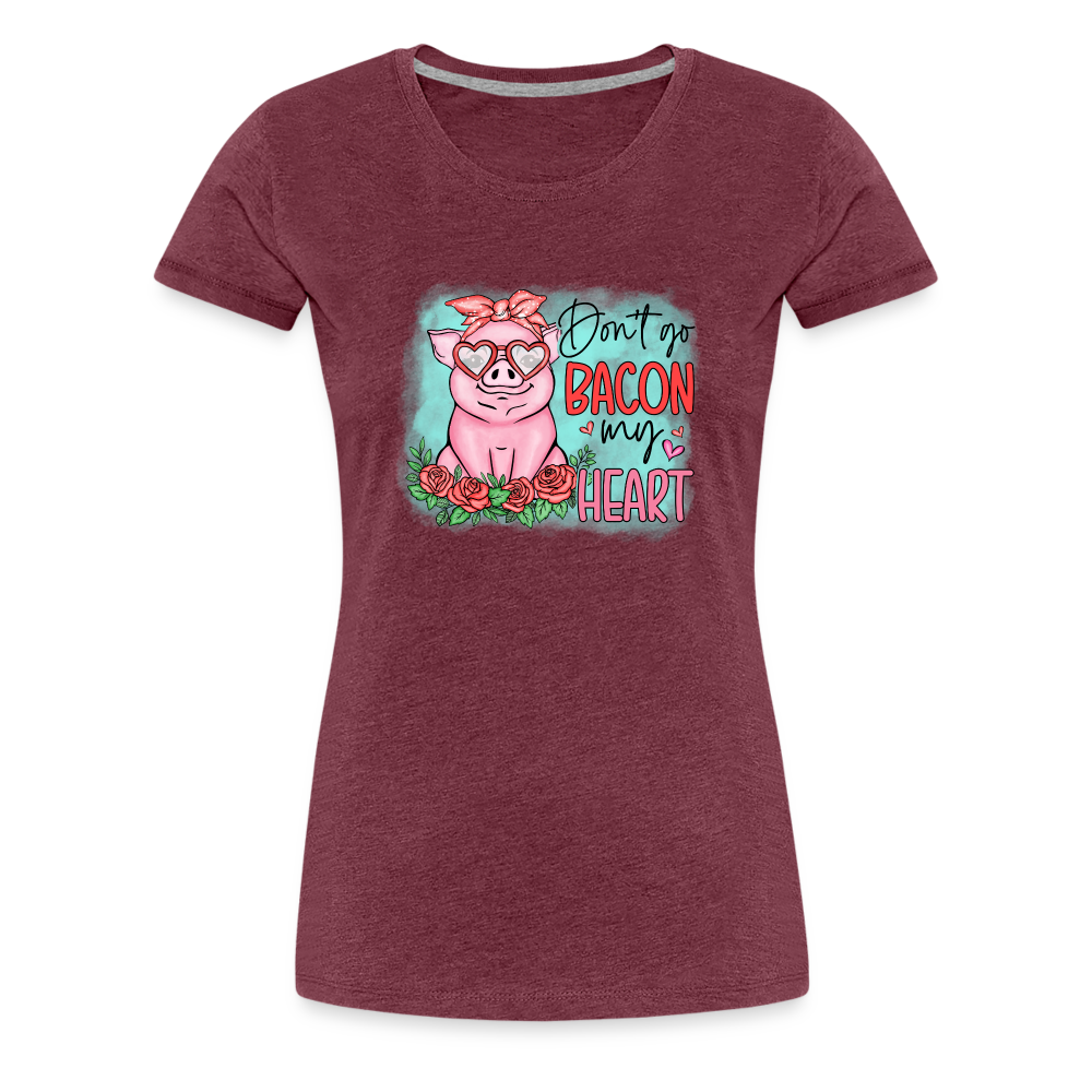 Love Pig-Women’s Premium T-Shirt-Pig-grey - heather burgundy
