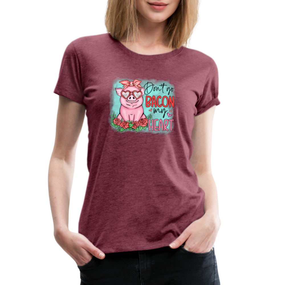 Love Pig-Women’s Premium T-Shirt-Pig-grey - heather burgundy