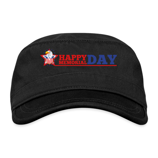 Organic Cadet Cap -Black-Happy Memorial Day - black