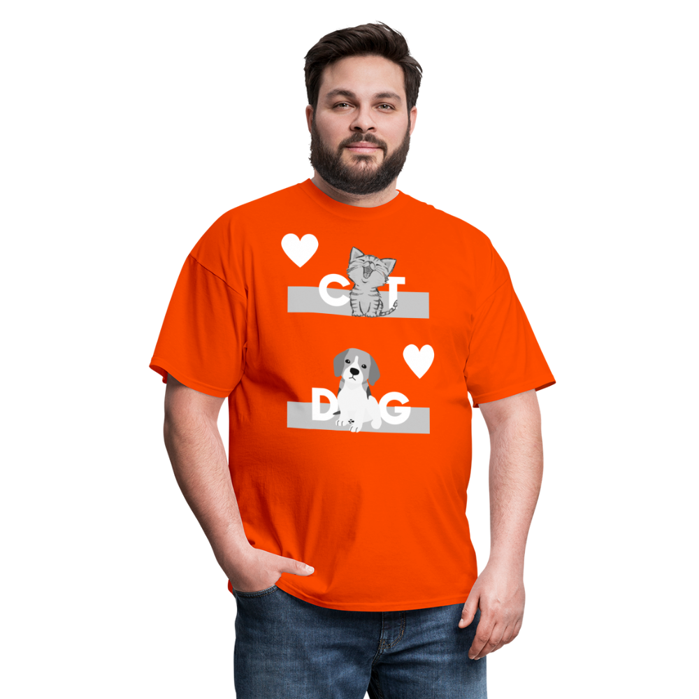 Unisex Classic T-Shirt - Cat and Dog - orange