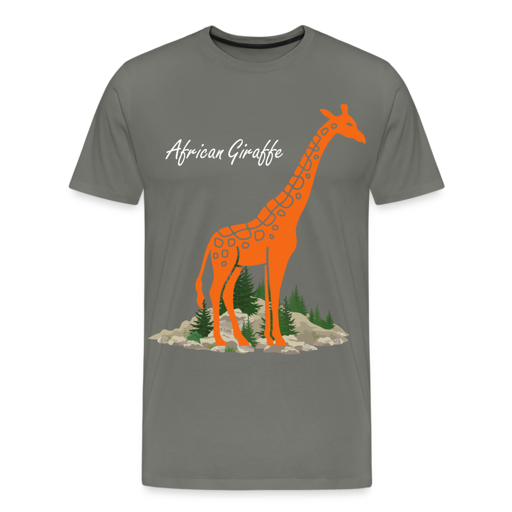 Men's Premium T-Shirt-African Giraffe - asphalt gray