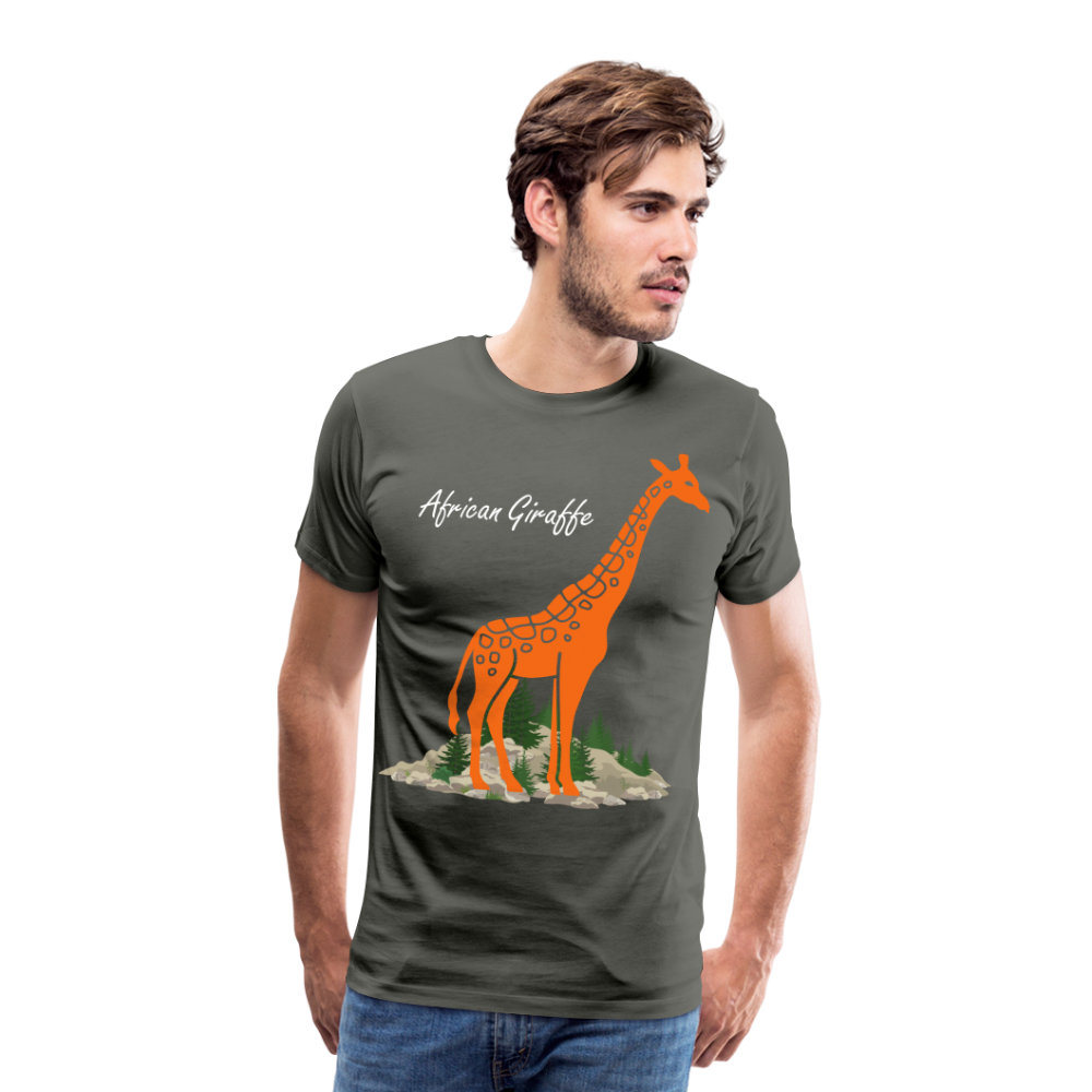 Men's Premium T-Shirt-African Giraffe - asphalt gray