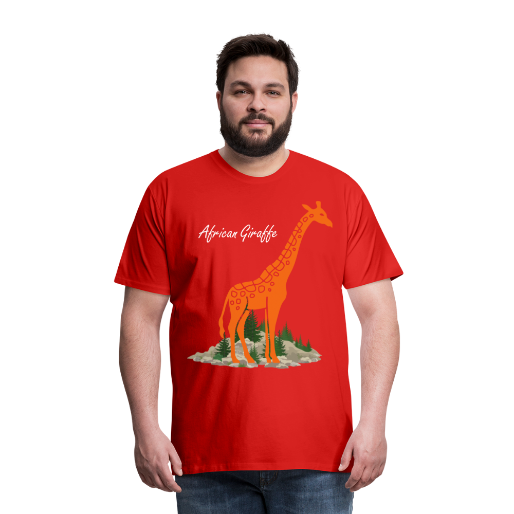 Men's Premium T-Shirt-African Giraffe - red