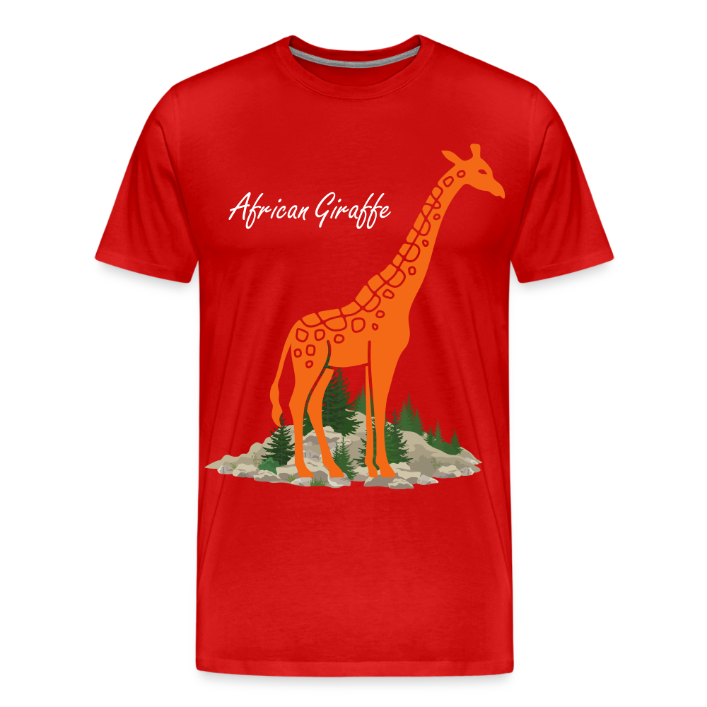 Men's Premium T-Shirt-African Giraffe - red