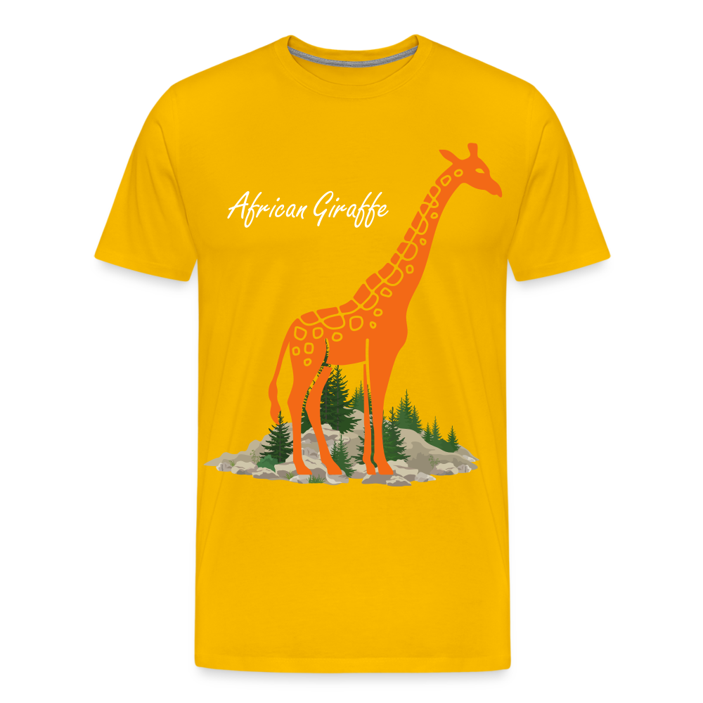 Men's Premium T-Shirt-African Giraffe - sun yellow