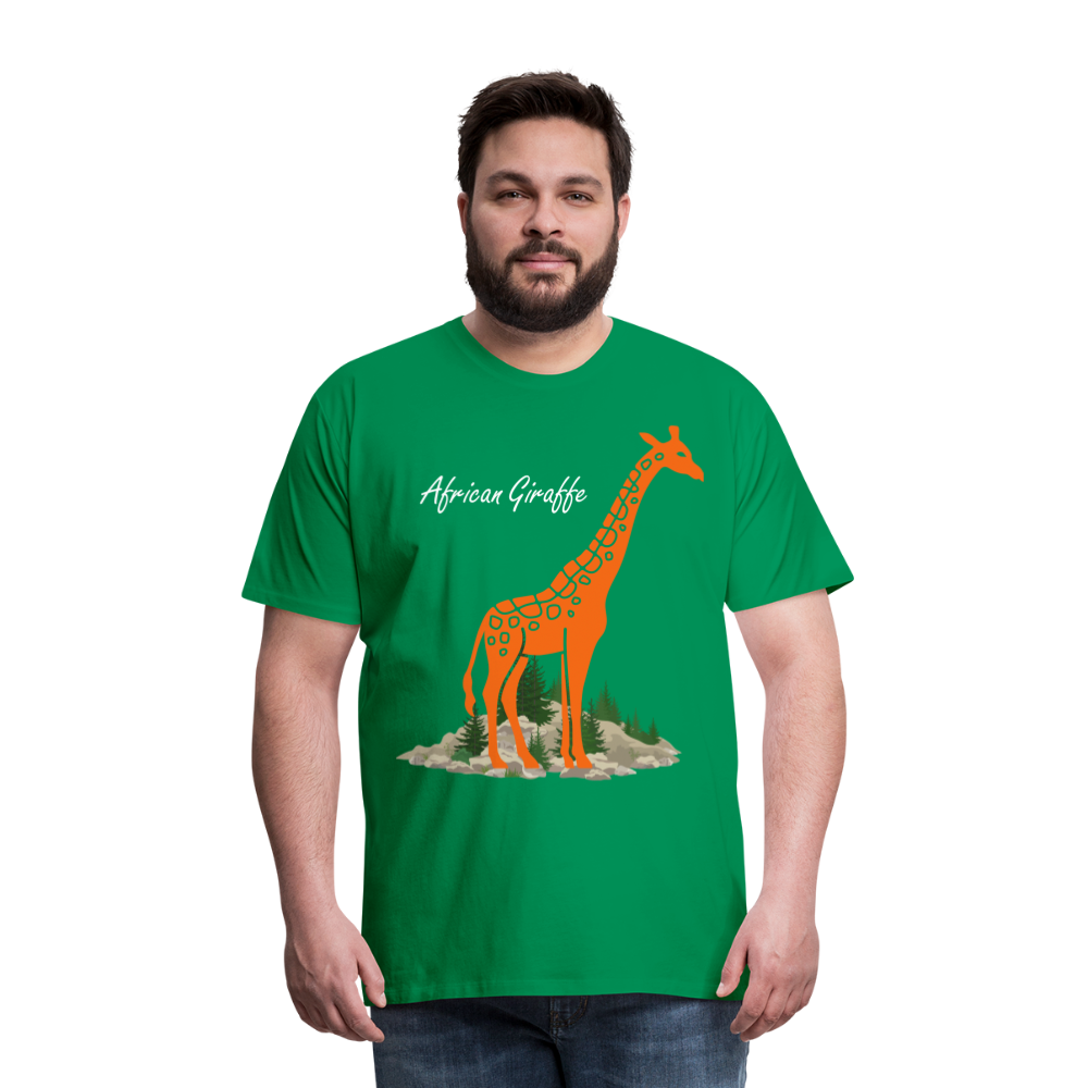 Men's Premium T-Shirt-African Giraffe - kelly green