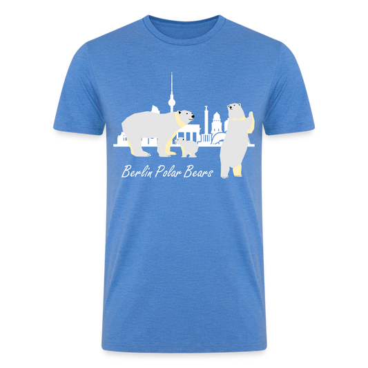 Men’s Tri-Blend Organic T-Shirt-Berlin Polar Bears -  heather blue