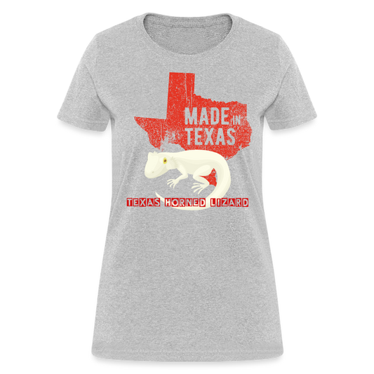 Women's Cotton T-Shirt-Texas Horned Lizard-Grey - heather gray