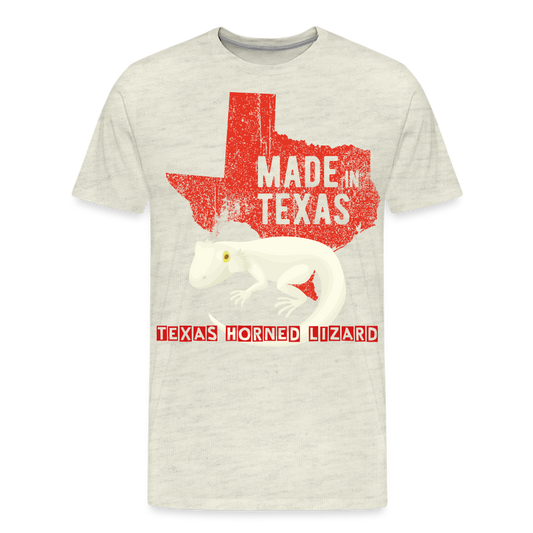 Men's Premium T-Shirt-Texas Horned Lizard - heather oatmeal