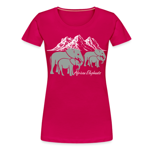 Women’s Premium T-Shirt-African Elephants - dark pink