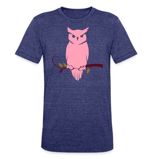 Unisex Tri-Blend T-Shirt-Bella-Owl - heather indigo