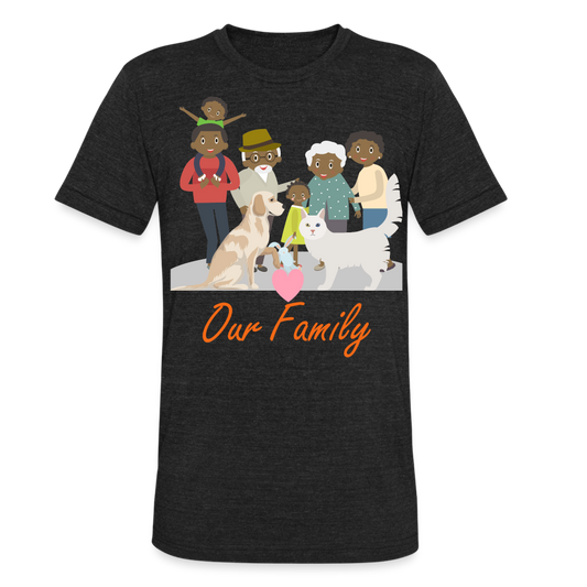 Unisex Tri-Blend T-Shirt-Love our family - heather black