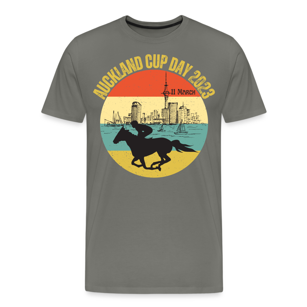 Men's Premium T-Shirt-Auckland Cup Day 23 - asphalt gray
