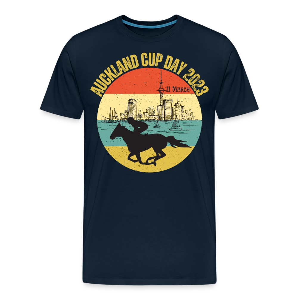Men's Premium T-Shirt-Auckland Cup Day 23 - deep navy