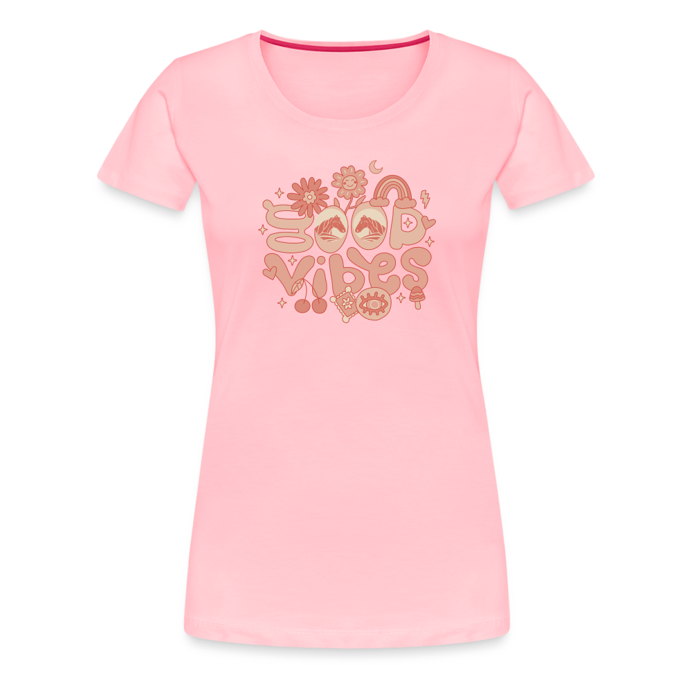 Women’s Premium T-Shirt-Good Vibes - pink