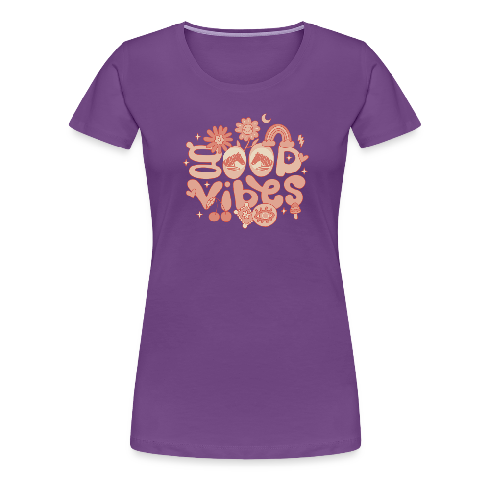 Women’s Premium T-Shirt-Good Vibes - purple