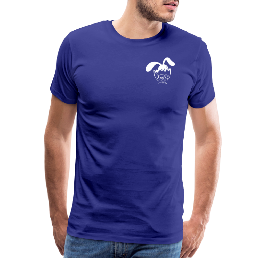 Men's Premium  Black T-Shirt-Happy Easter! - royal blue