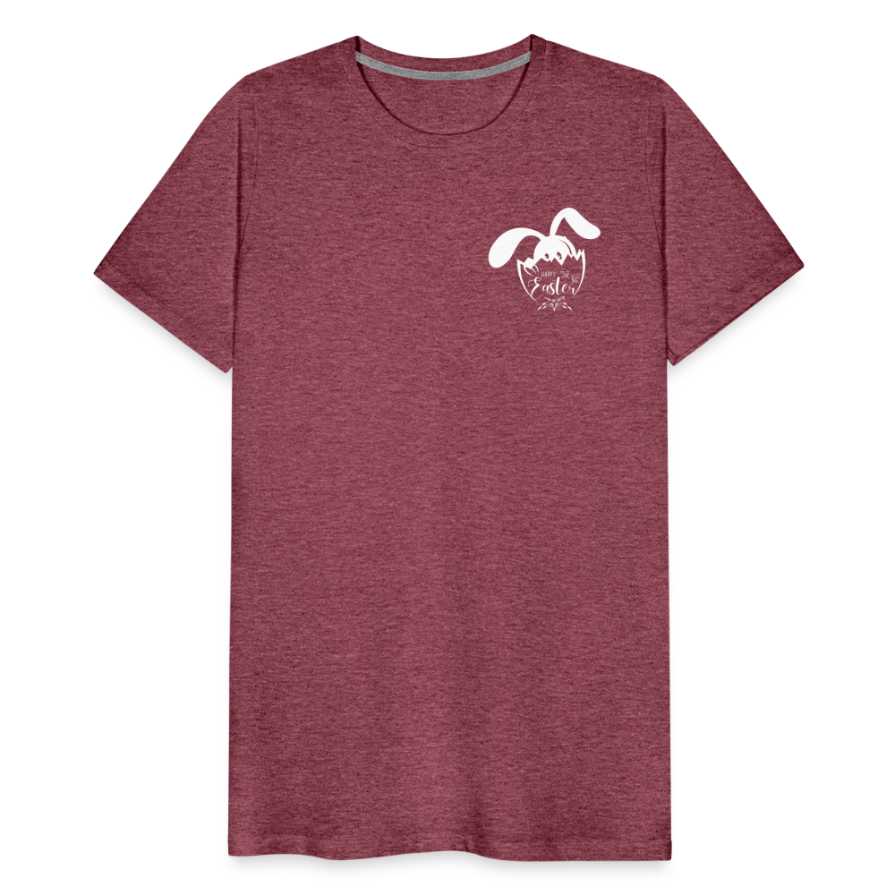 Men's Premium  Black T-Shirt-Happy Easter! - heather burgundy